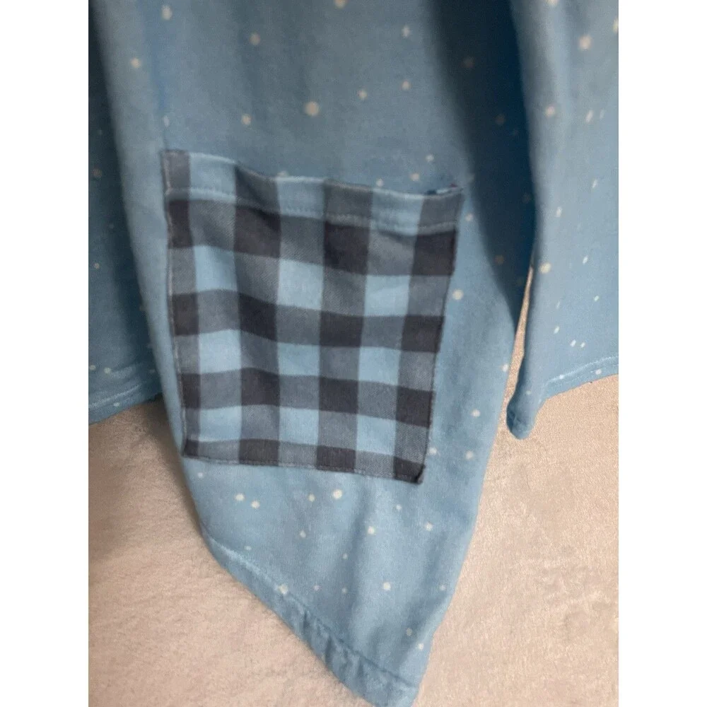 Unbranded Silly Fun Oversized Top Or Pajamas. Snowman Theme. No Tag. Blue